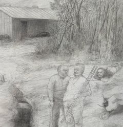 Drainfields, original graphite drawing - David Becker
