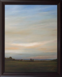 Out Towards the River - Original Painting of Expansive Sky and Subtle Landscape