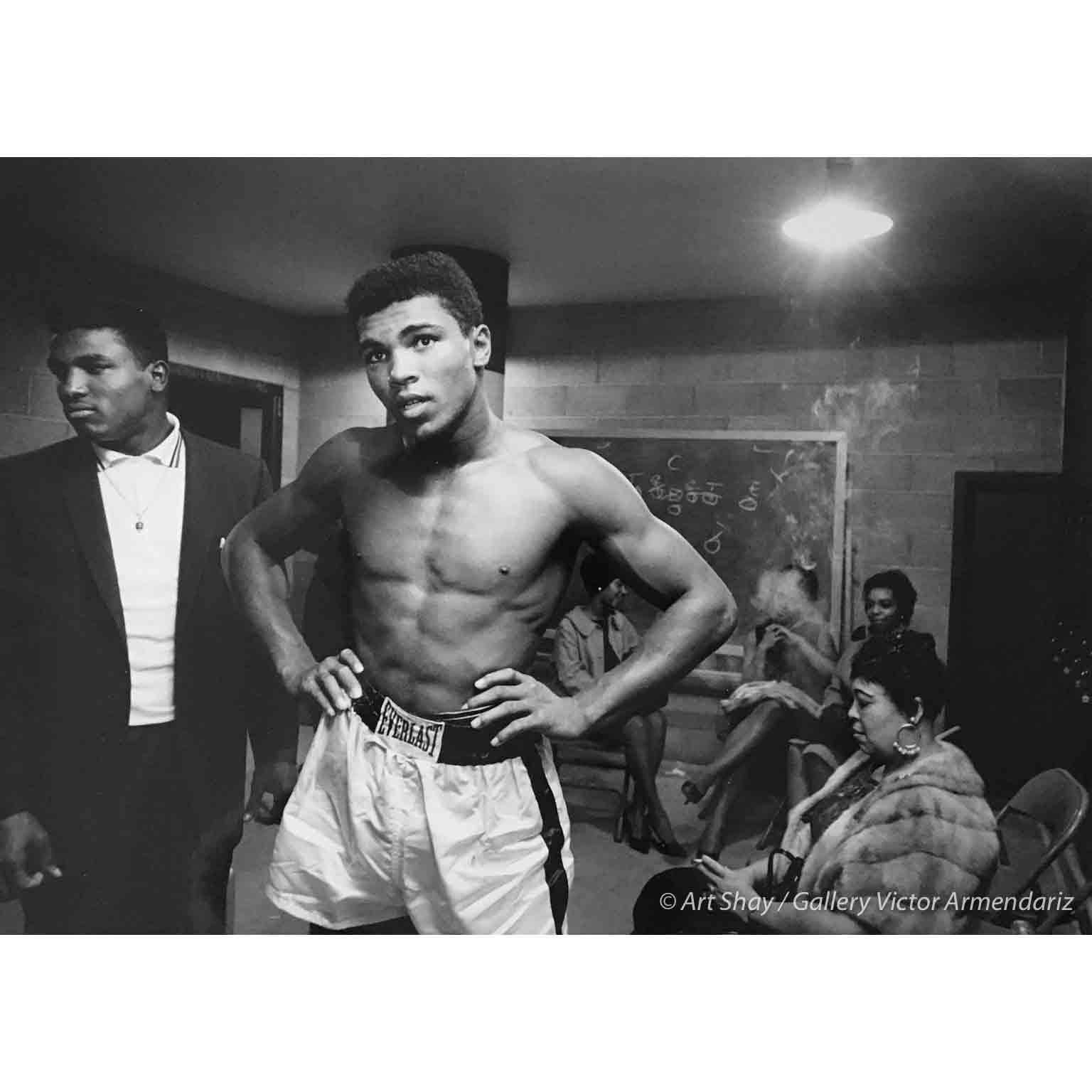 Art Shay Black and White Photograph - Cassius Clay (Ali) In Lockerroom, Louisville 1961