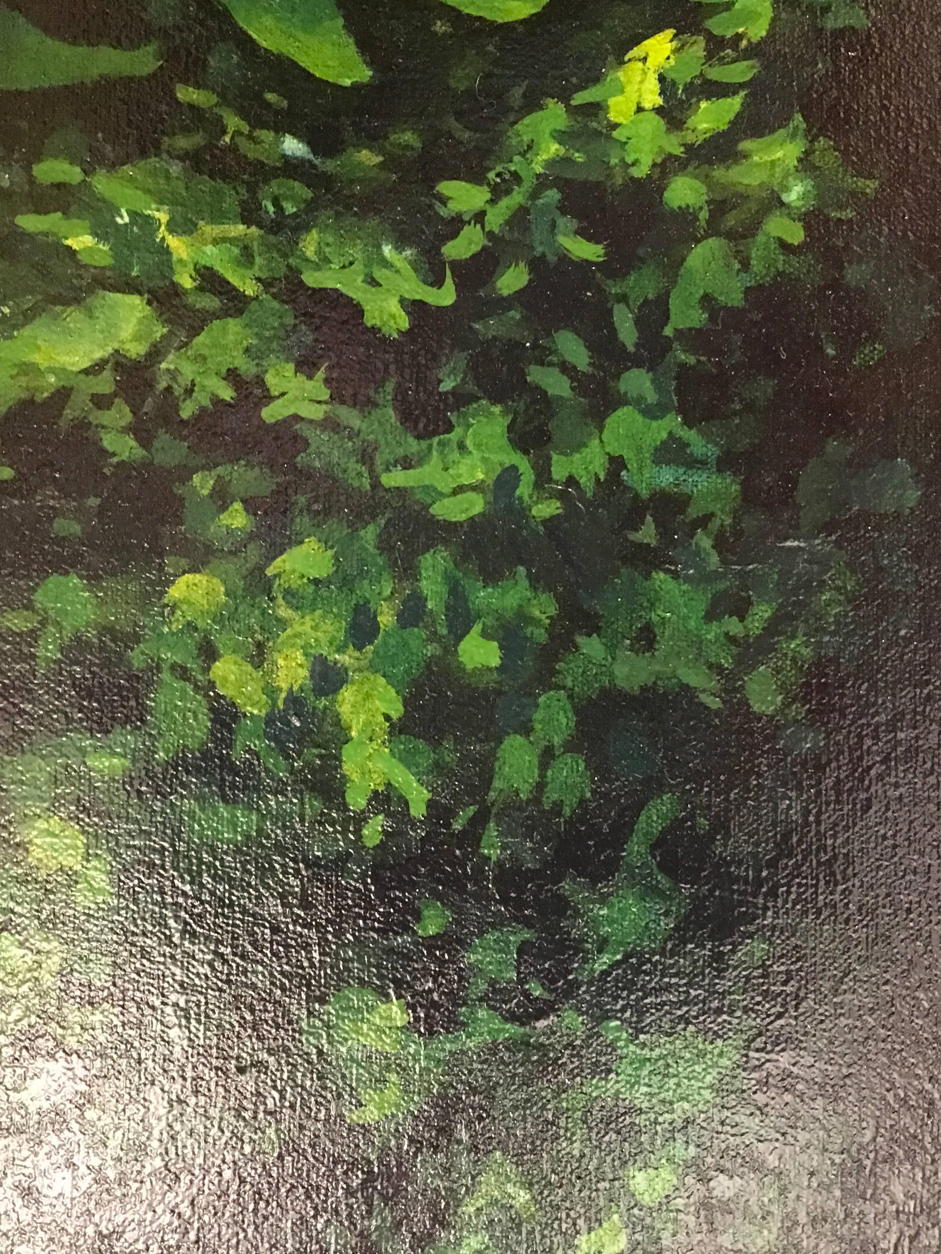Bernheim (Arboretum) - Original Oil Painting with Dense, Vibrant Green Leaves  1