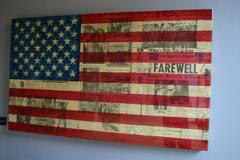 Original-Vintage-Neudruck-Collage-Gemälde „JFK Farewell – Kennedys Assassination“