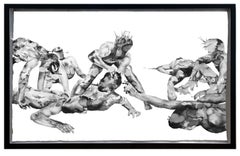 «Ebb and Flow», 2024, dibujo a grafito y tinta sumi, 48 x 70 pulgadas
