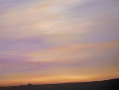Dwindling Twilight - Original Oil Painting with Soft Hues and Expansive Sky