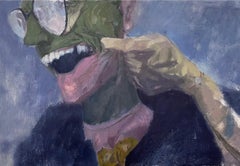 Mueco, dipinto a olio contemporaneo su tavola, 18x24 in, firmato