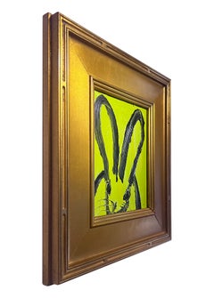 Citron, Original Hunt Slonem – Brigh Green Bunny Painting
