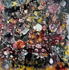 Pintura abstracta «Undergrowth», tinta y barra de óleo sobre Dura-Lar, 2026