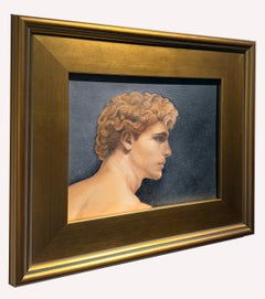 Apollo, Contemporary Oil on Canvas, Framed 8 x 10 in
