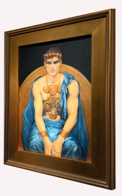 The Burden of the Throne, 16 x 12 Oil on Canvas, Framed Figurative Art