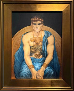 The Burden of the Throne, 16 x 12 Oil on Canvas, Framed Figurative Art