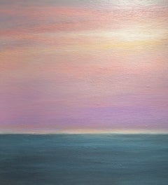 Lake Michigan #9, Framed 16x16 Acrylic on Canvas Landscape Painting