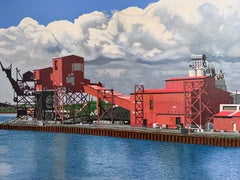 «Pet Coke Plant», acrílico contemporáneo sobre lienzo, 40 x 53, firmado