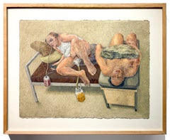 Sloth, Seven Deadly Sins Series, Oil on Watercolor Paper, 31 x 22 in