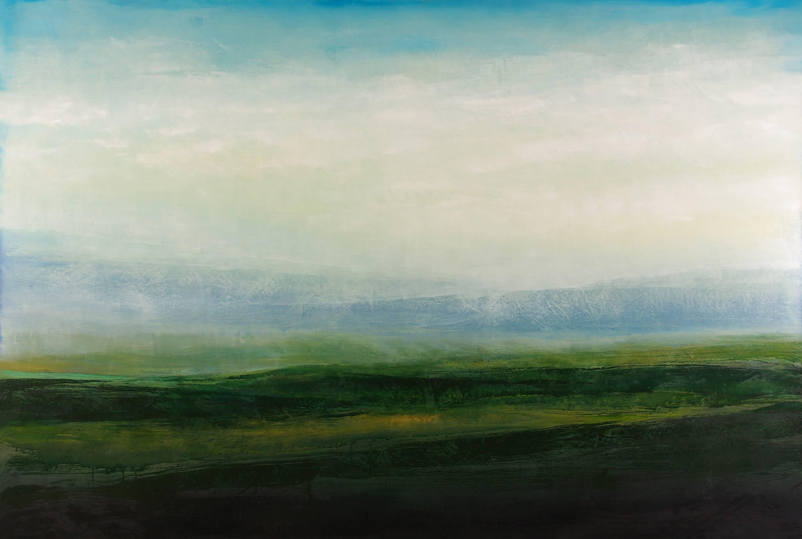 Abstract Painting Don Pollack - Section 30 - Peinture de paysage, huile sur toile d'origine