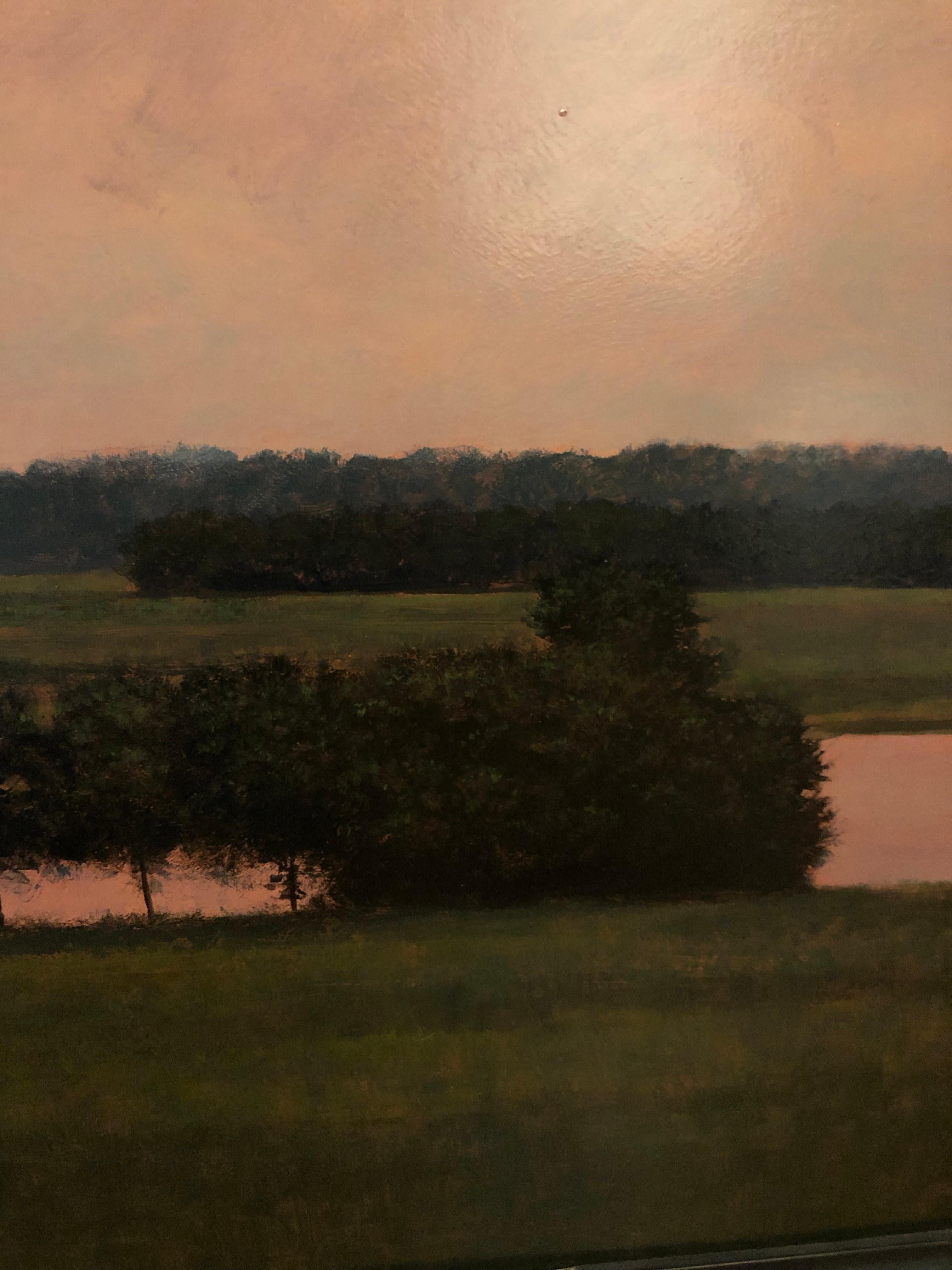 Thunderstorm Near Alton IL - Oil Painting on Panel of Midwest Landscape 3