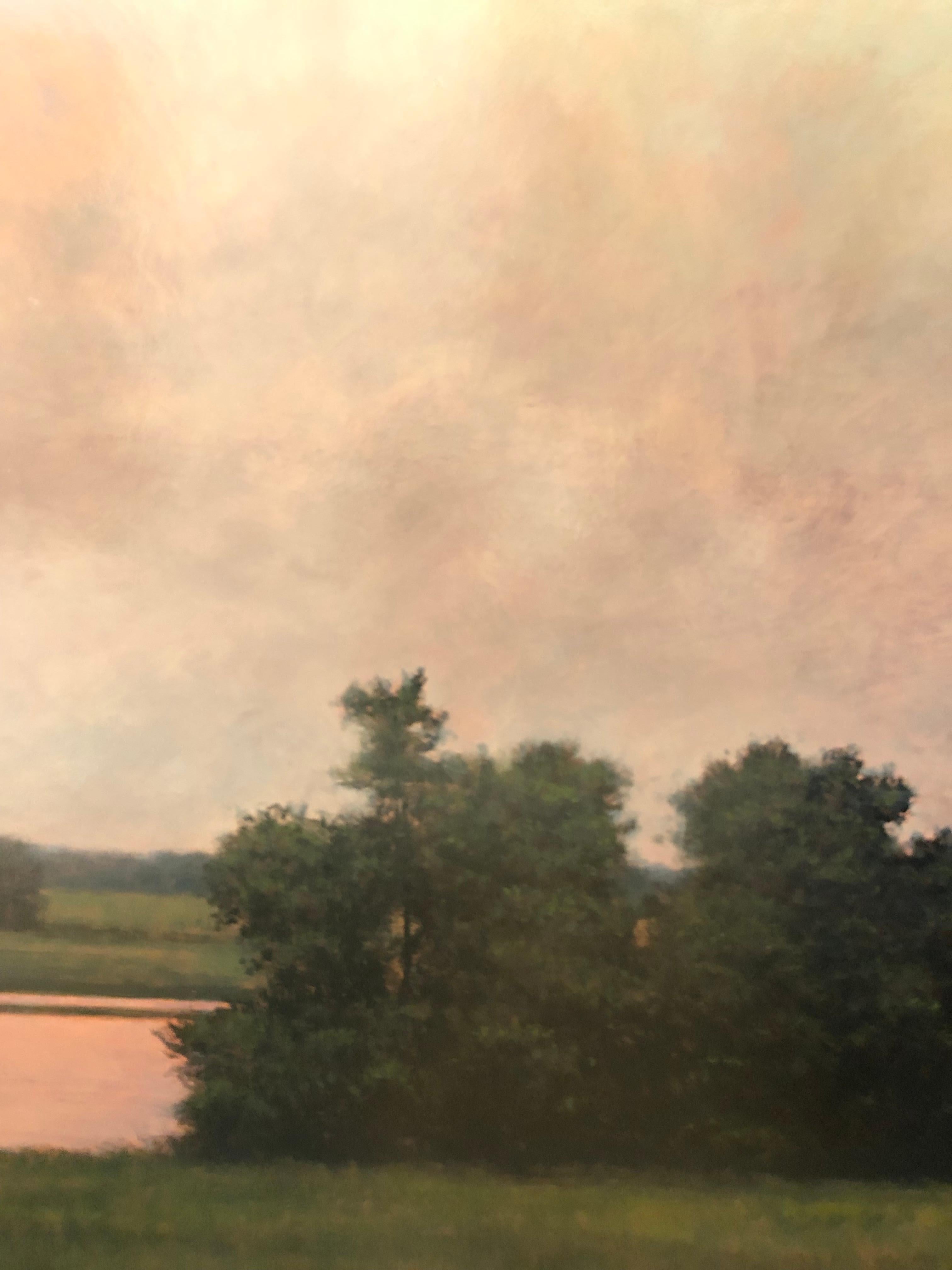 Thunderstorm Near Alton IL - Oil Painting on Panel of Midwest Landscape 1
