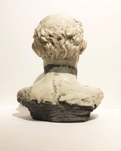 George, Portrait of an Older Male, Raku Fired Ceramic