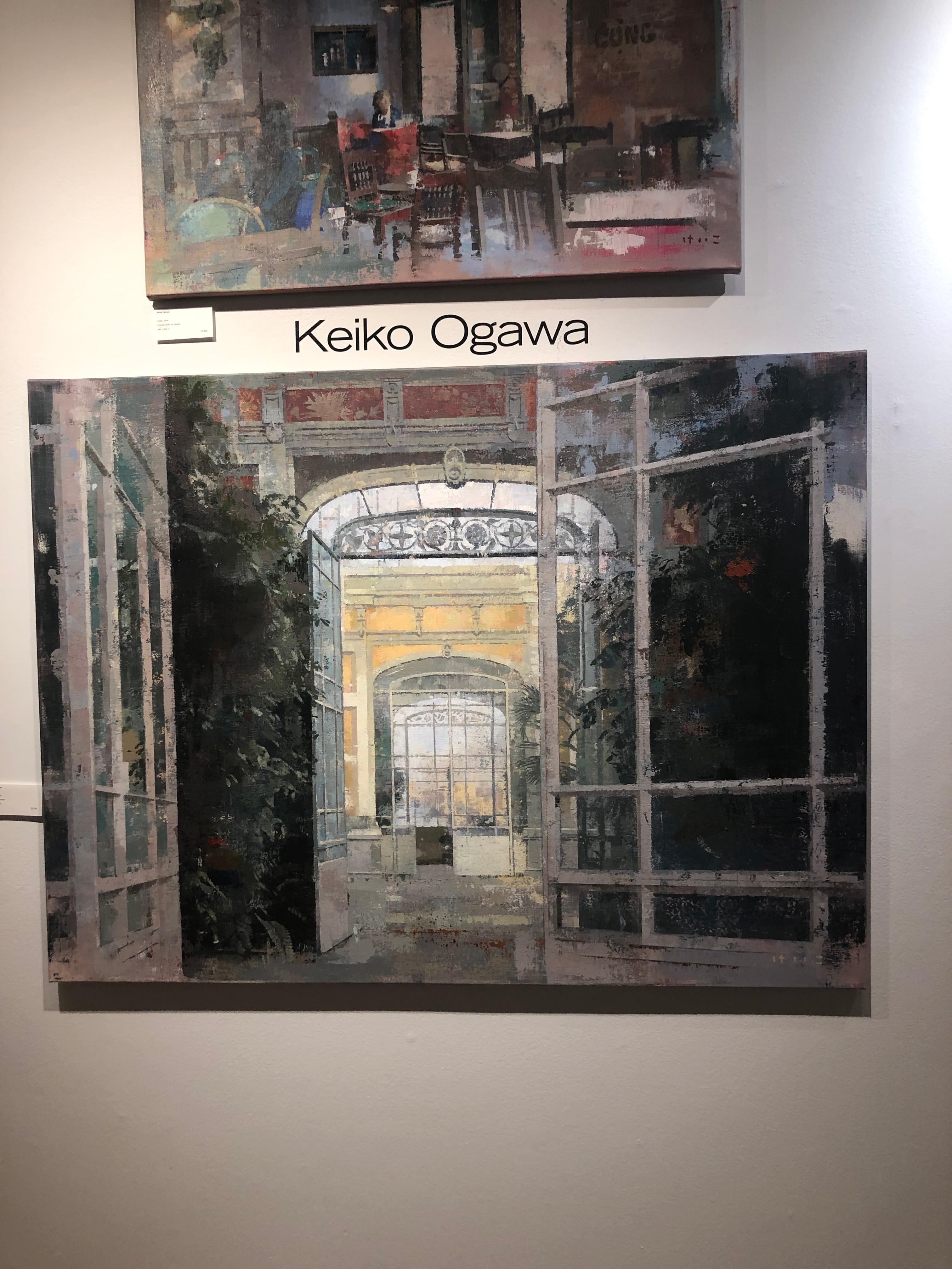 La Ciutadella – Original-Ölgemälde des Citadelparks in Barcelona, Spanien – Painting von Keiko Ogawa