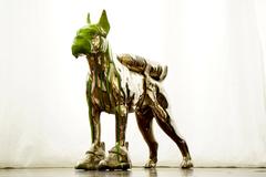 Silverplated Bronze Cloned Bulldog with PET Water Bottle