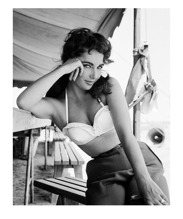 Frank Worth Black and White Photograph - Liz Taylor on the Set of Giant