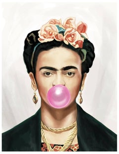Frida Kahlo Bubble Gum, 20" x 16"