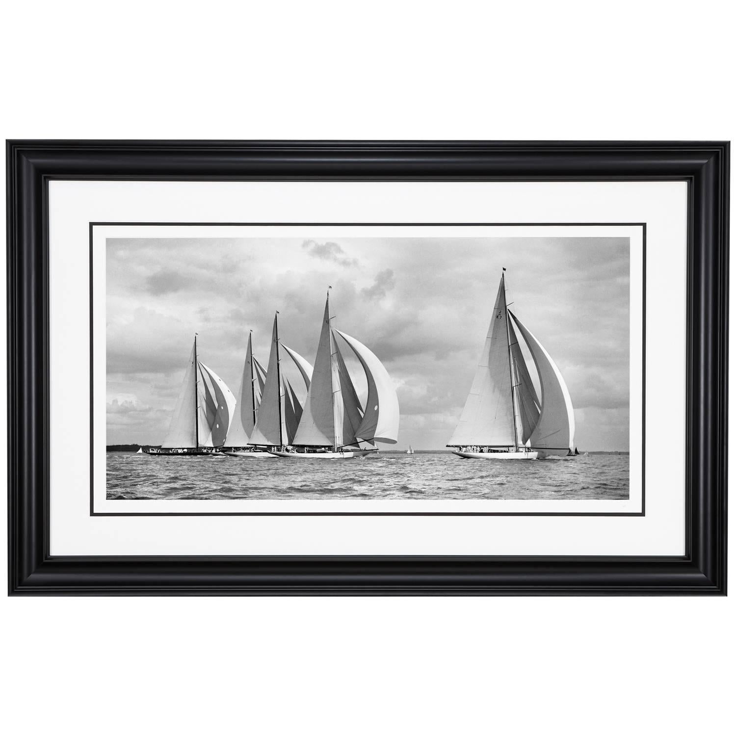 J Class Sailing Yachts Britannia, Astra, Shamrock V, Candida & Velsheda, 1934 - Photograph by Frank Beken