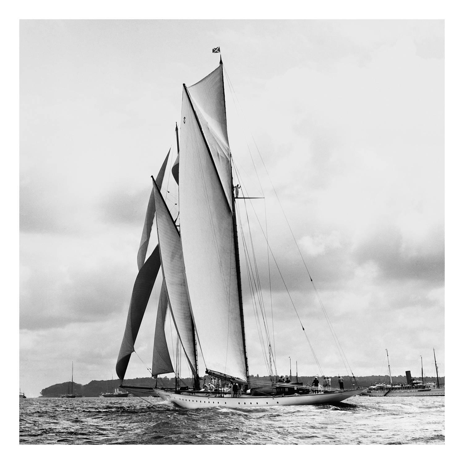 Frank Beken Black and White Photograph - Sailing Yacht Westward, 1920