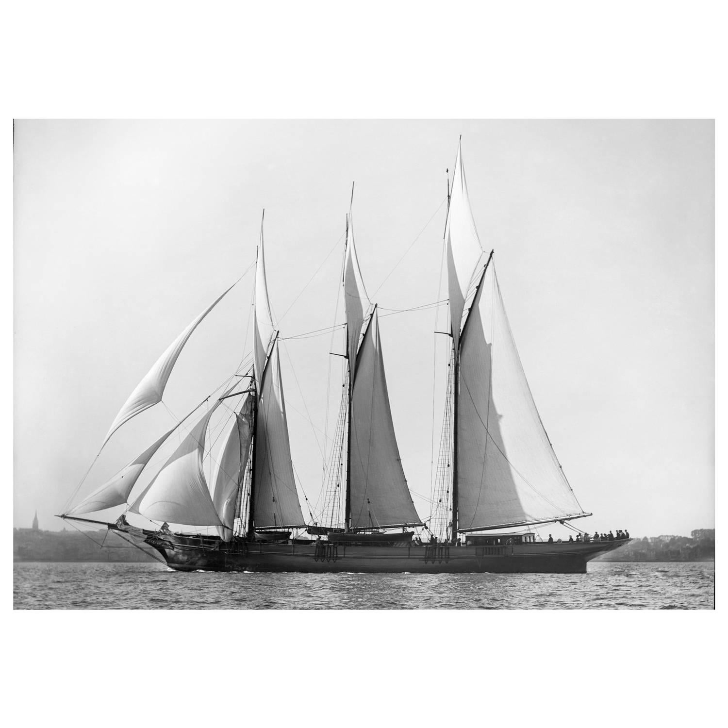 Alfred John West Black and White Photograph - Sailing Yacht Chazalie, 1883 