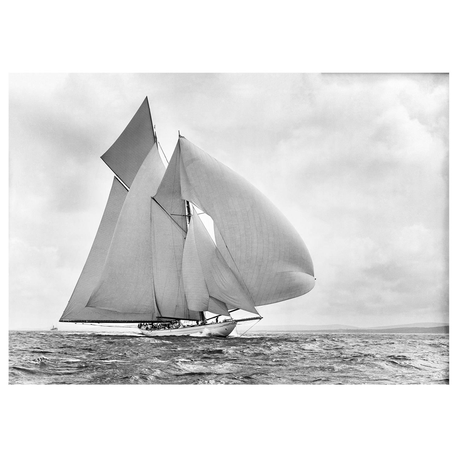 Frank Beken Black and White Photograph - Sailing Yacht Germania, August 1908