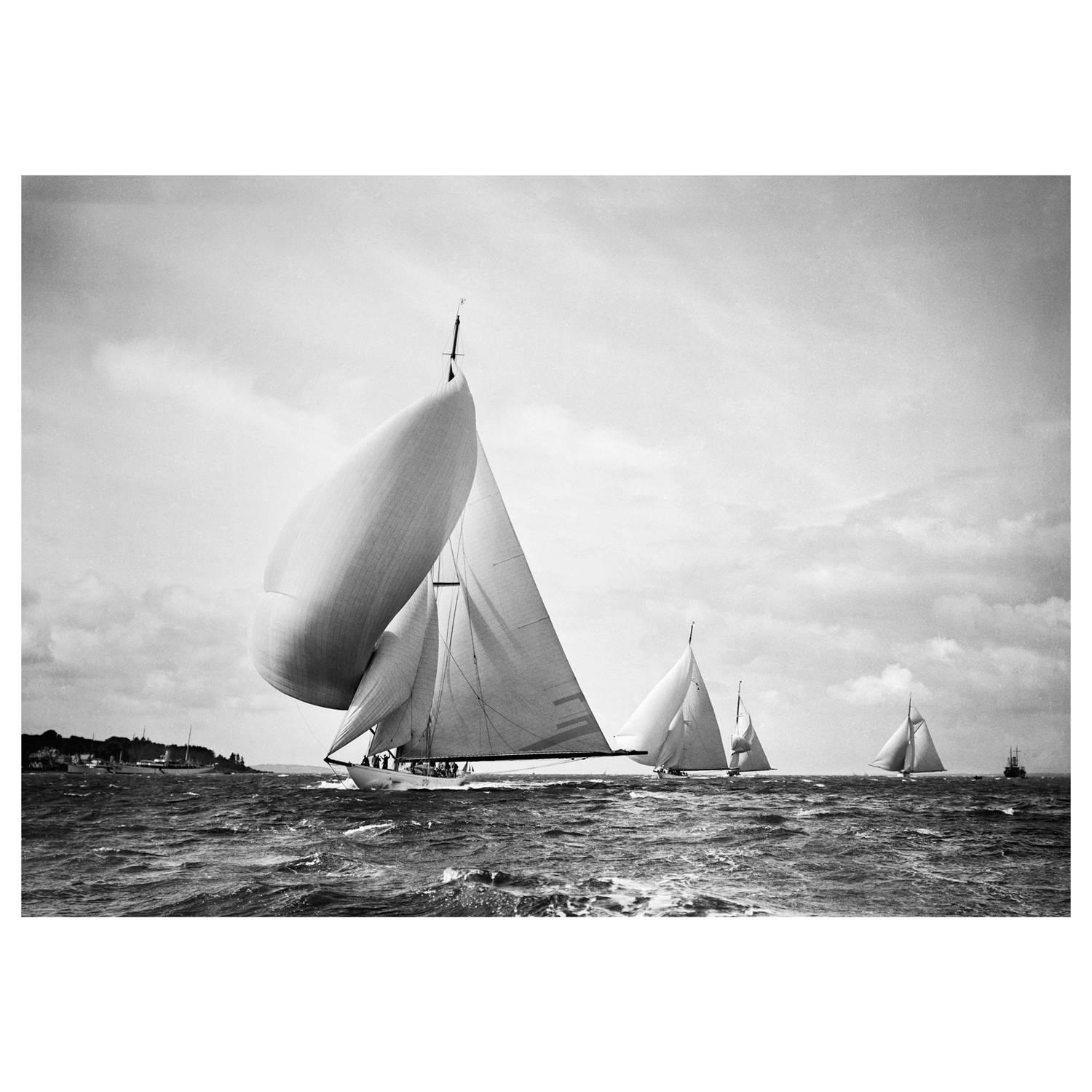 Frank Beken Black and White Photograph - Sailing Yacht Candida Leading, 7th August 1930 