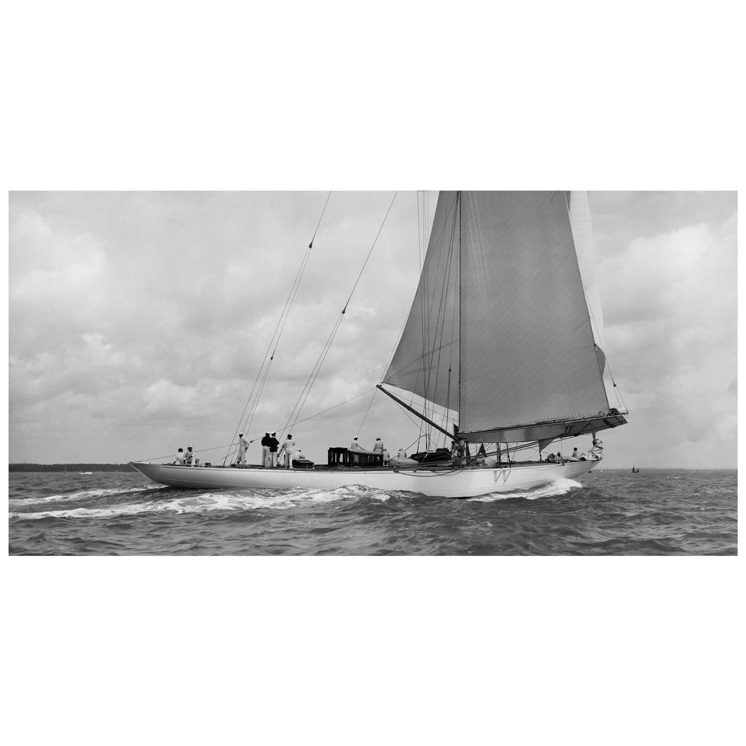 Frank Beken Black and White Photograph - Sailing Yacht Velsheda, 1936
