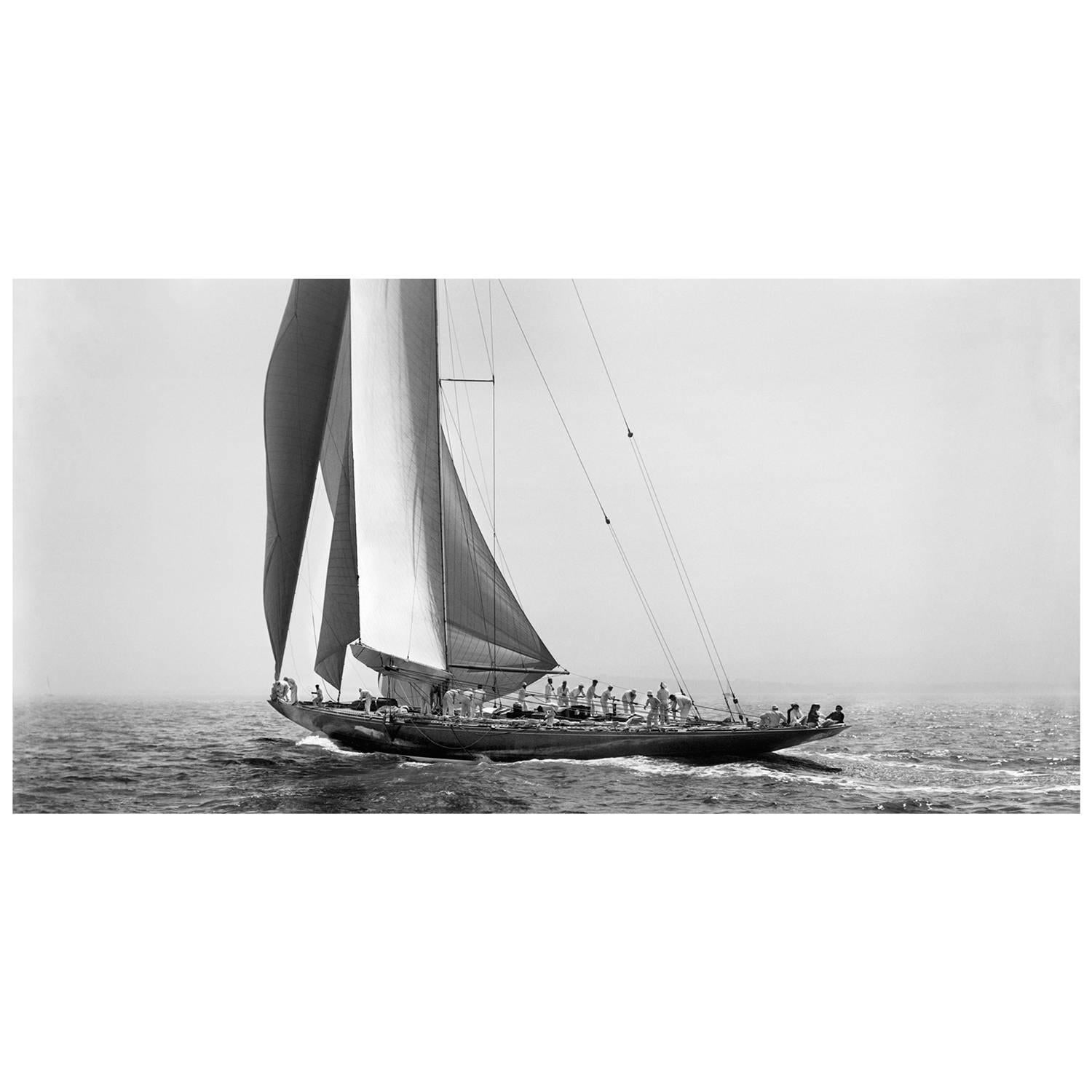 Frank Beken Black and White Photograph - Classic Sailing Yacht Endeavour, 1934
