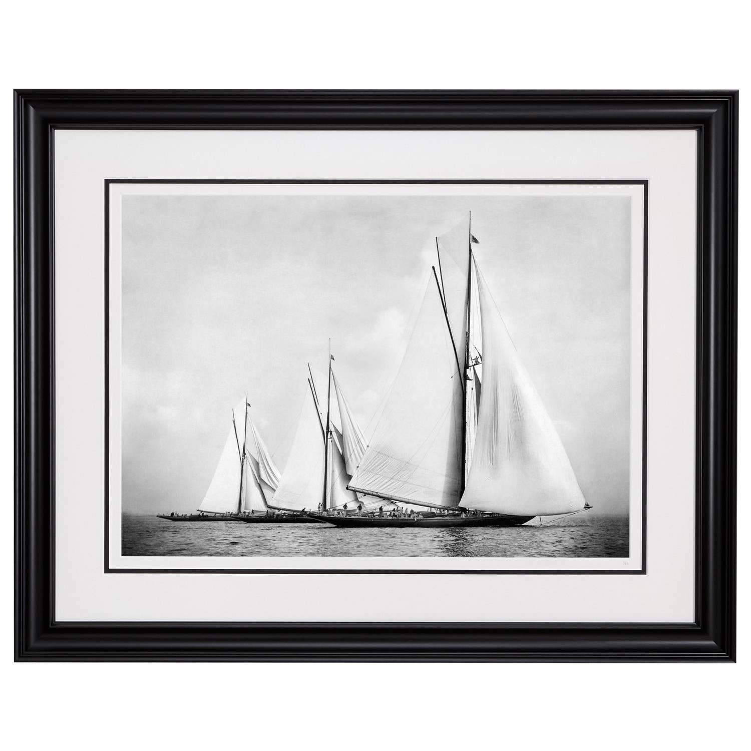 Sailing Yacht Satanita, Britannia & Meteor 2, 11th August 1896  - Photograph by Alfred John West