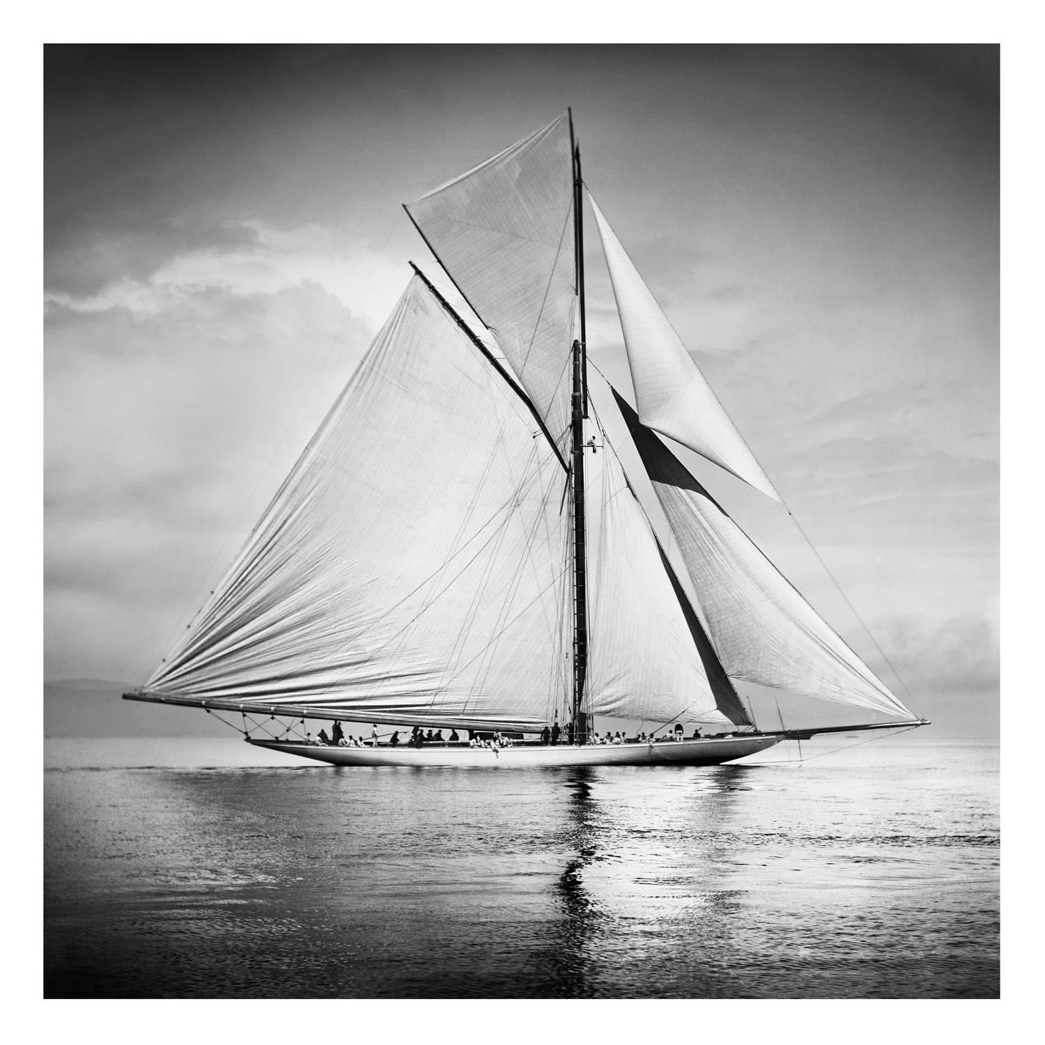Alfred John West Black and White Photograph - Classic Sailing Yacht Valkyrie 3, 1895 - Edition of 50