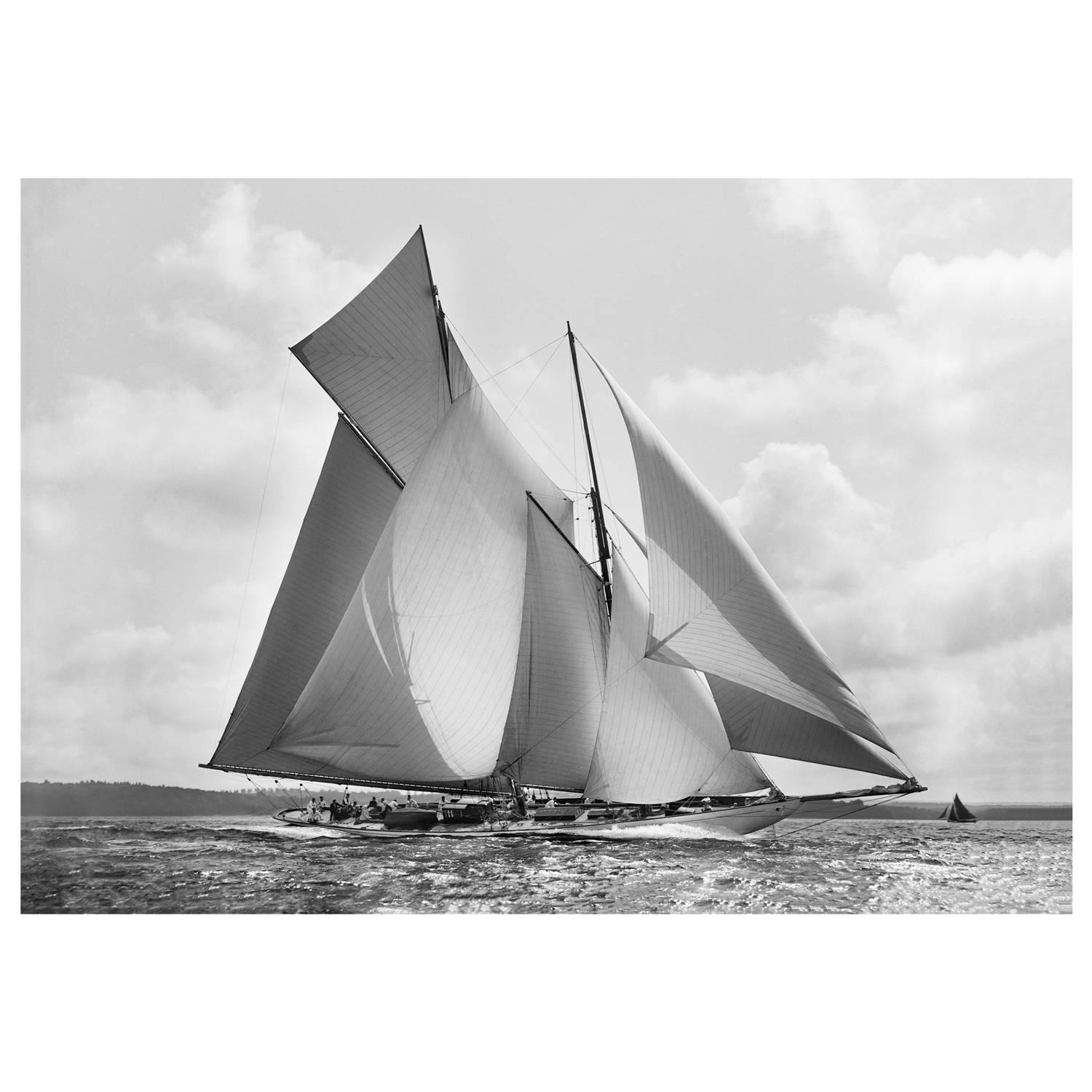 Frank Beken Black and White Photograph - Classic Sailing Yacht Suzanne, 1910 