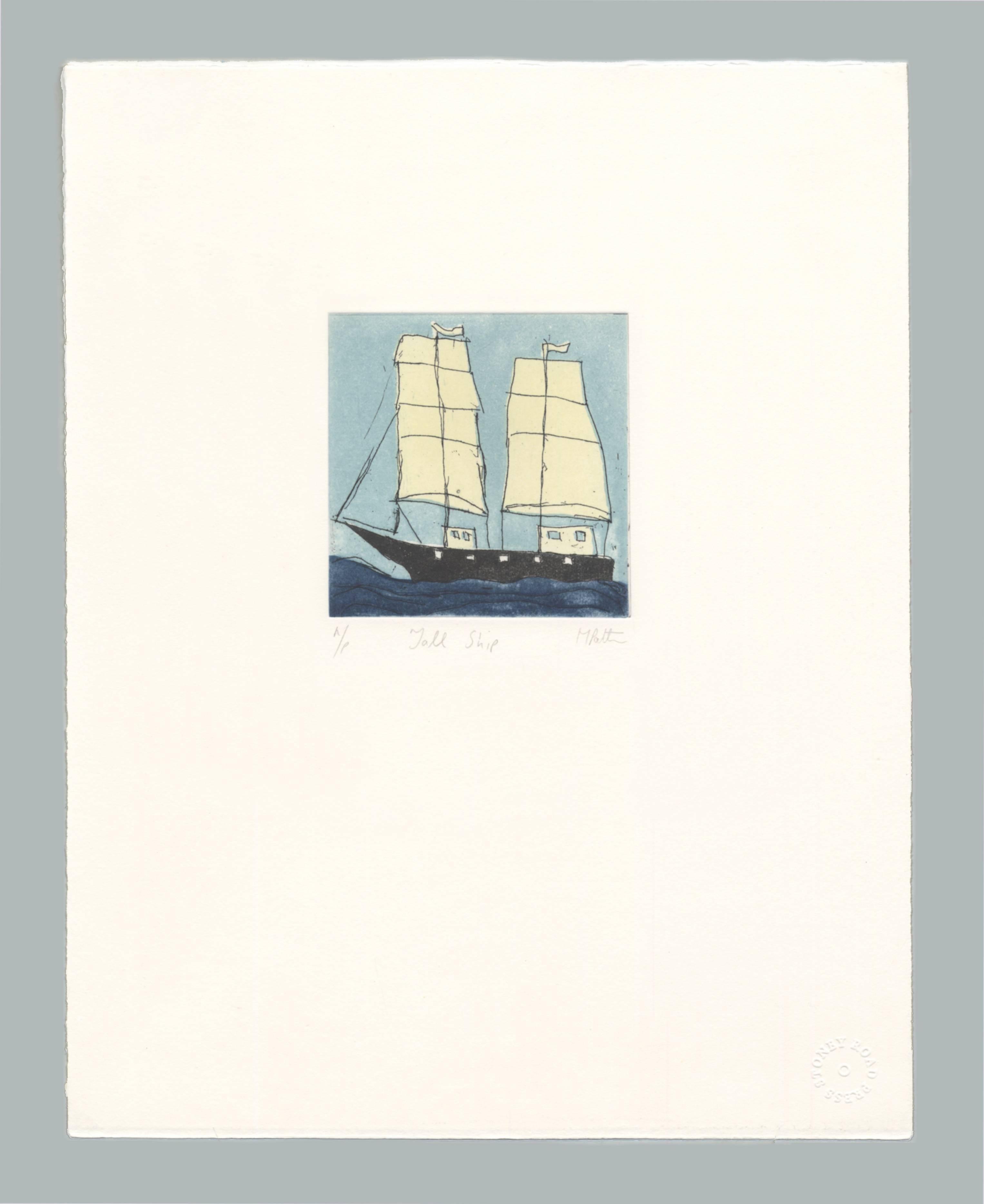 Michael Patten  Figurative Print - Tall Ship