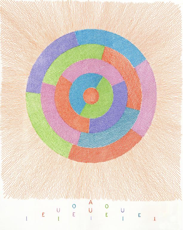 Brian O'Doherty Abstract Print - Rotating Vowels i