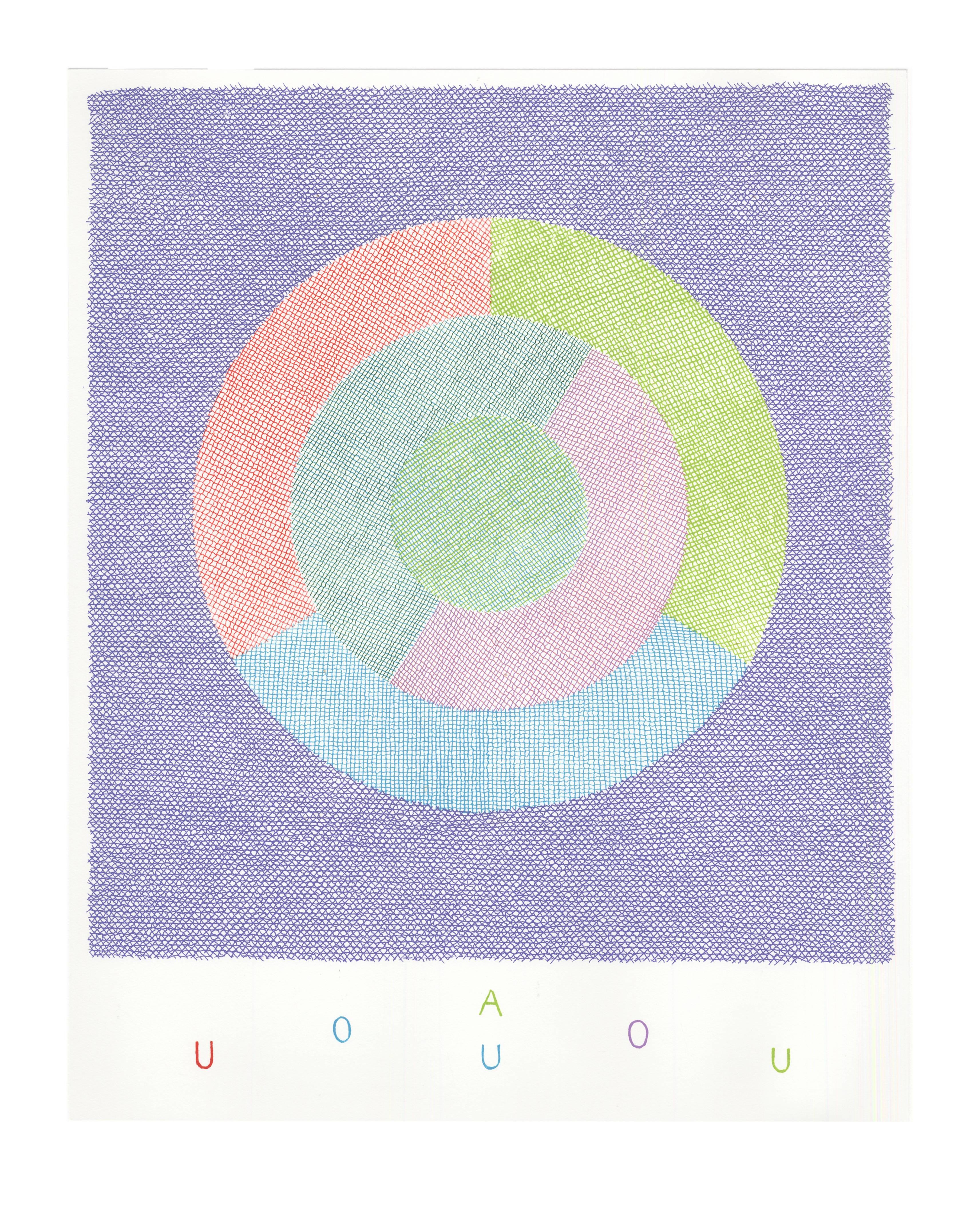 Brian O'Doherty Abstract Print - Rotating Vowels iii