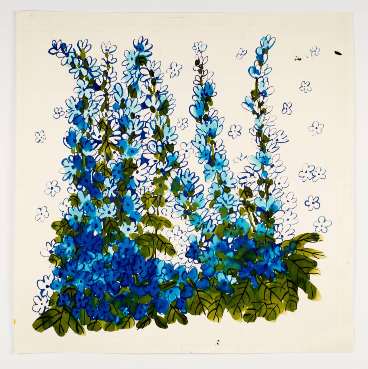 Delphiniums, from the "Florals" series - Painting by Vera Neumann