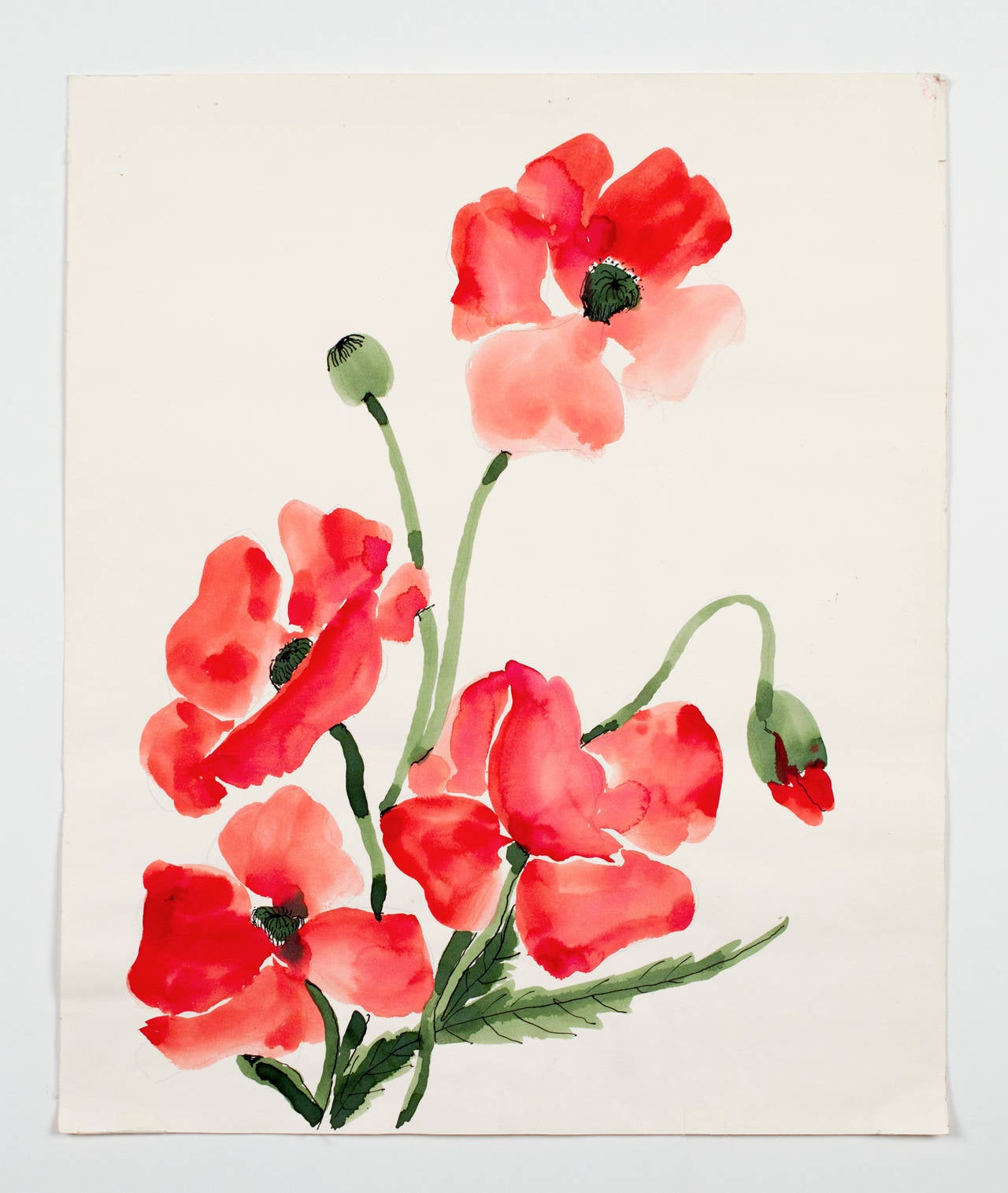 Poppies, from the "Florals" series - Painting by Vera Neumann