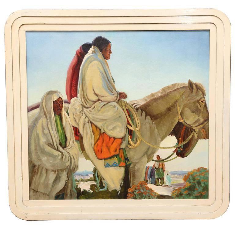 Studio of Victor Higgins Figurative Painting - Fiesta Day