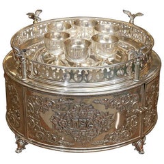 Antique Silver Seder Plate from Hungary