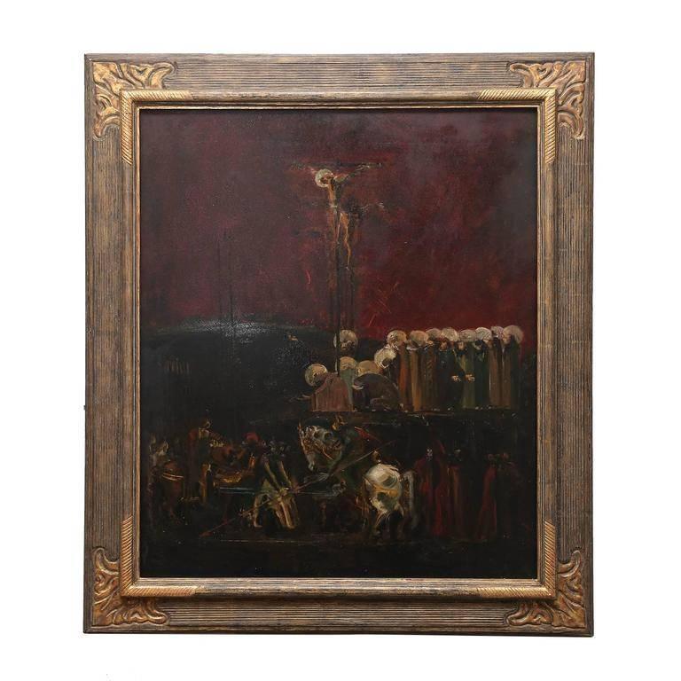 Kruzifixion – Painting von Luis Szepesi