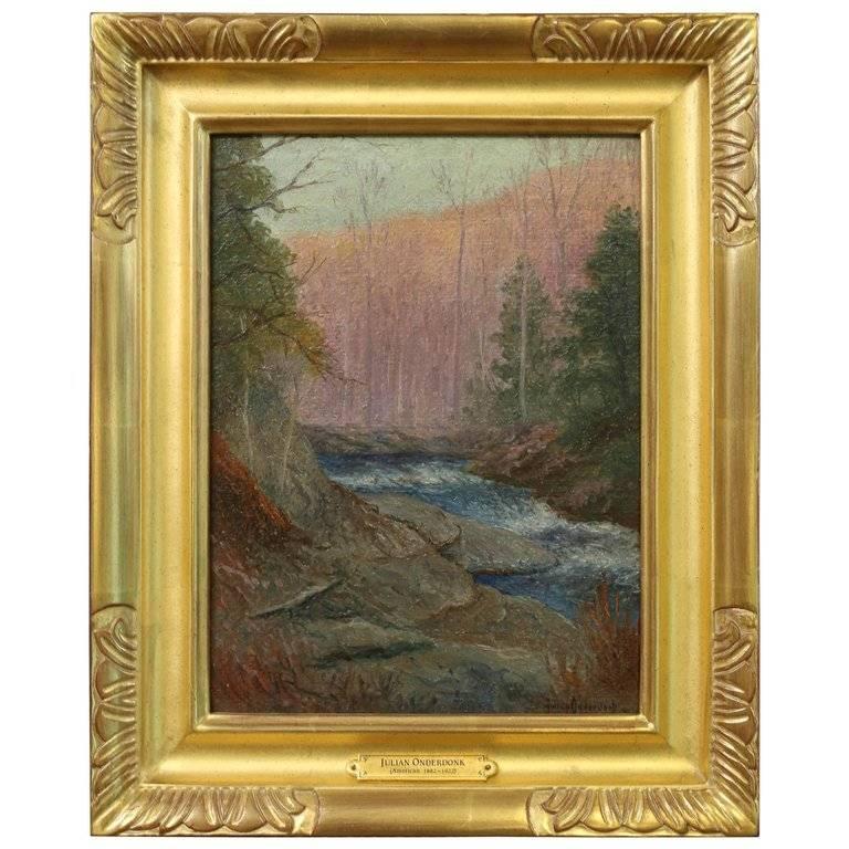 Julian Onderdonk Landscape Painting - On the Beaverkill River