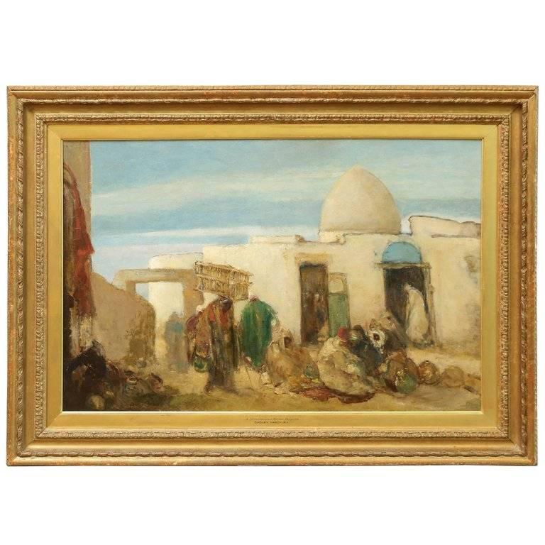 Dudley Hardy Landscape Painting - A Miscellaneous Market, Tangiers