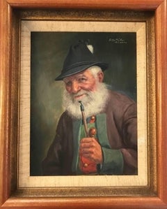 Homme âgé avec une pipe