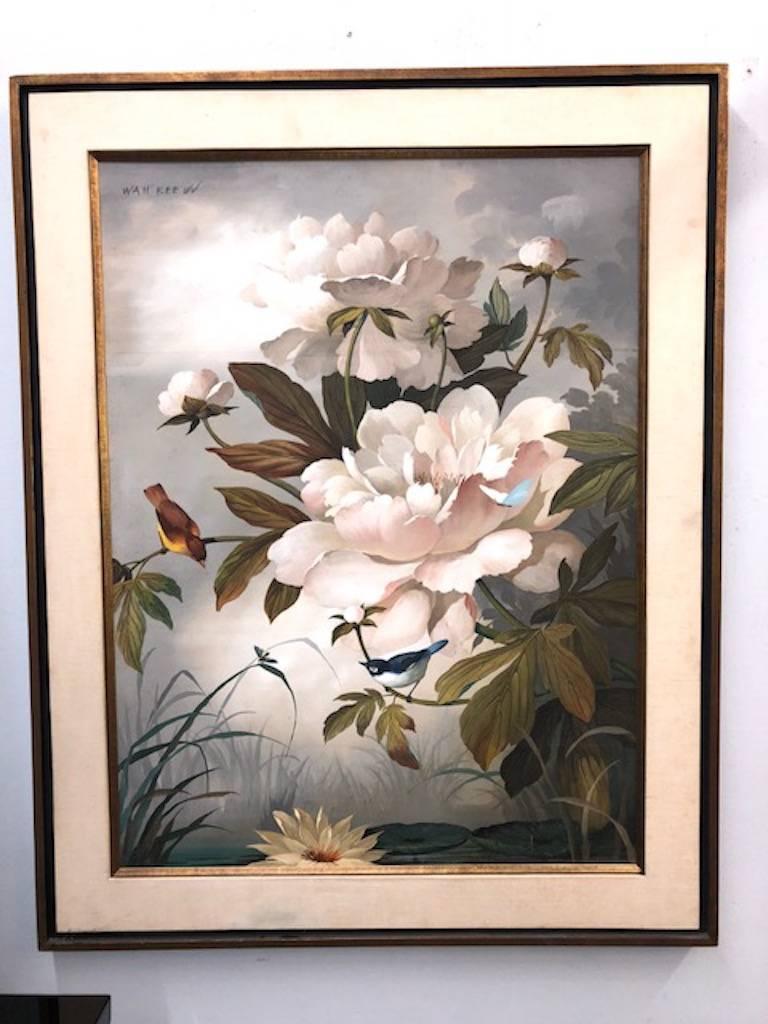 Garten Blumen – Painting von Kee Wu Wah