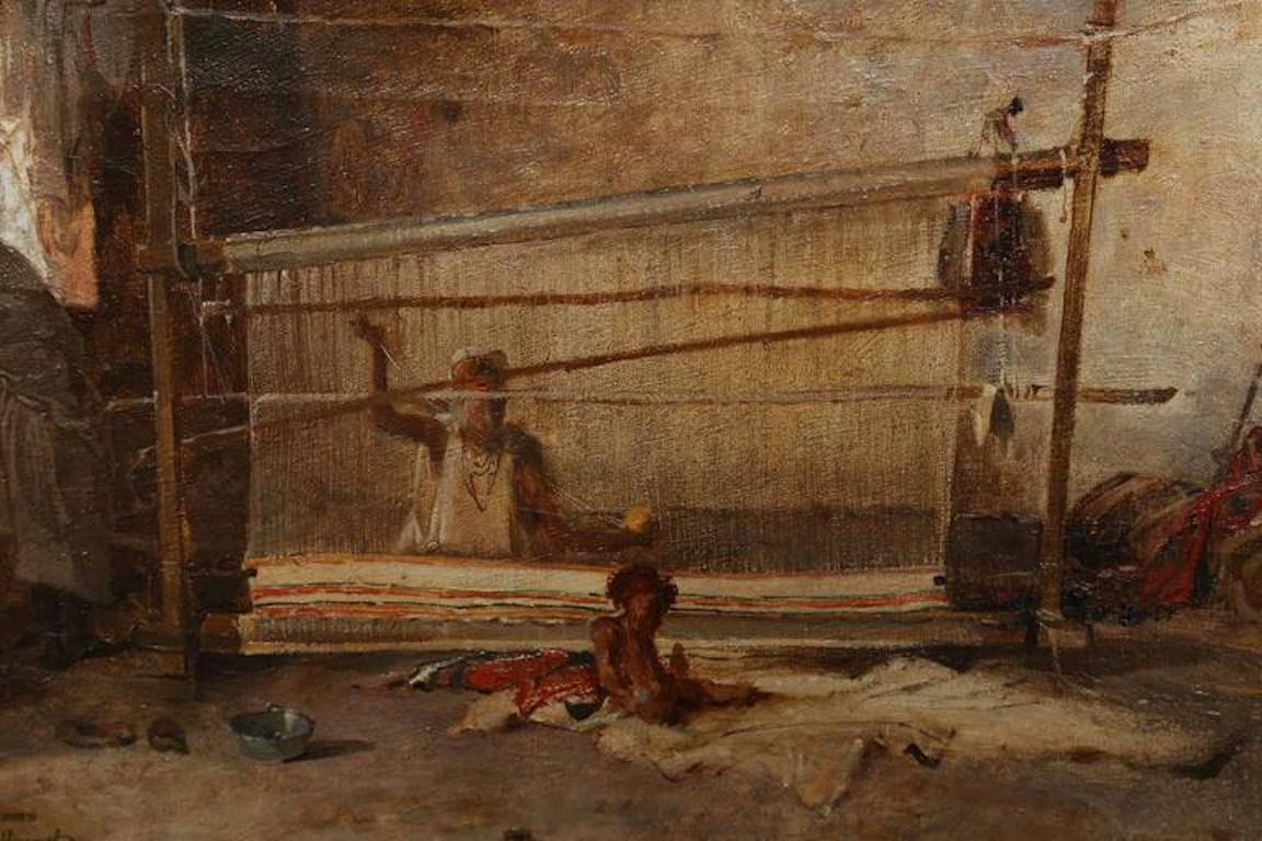 Weavers at Bou-Saada - Painting by Gustave Achille Guillaumet