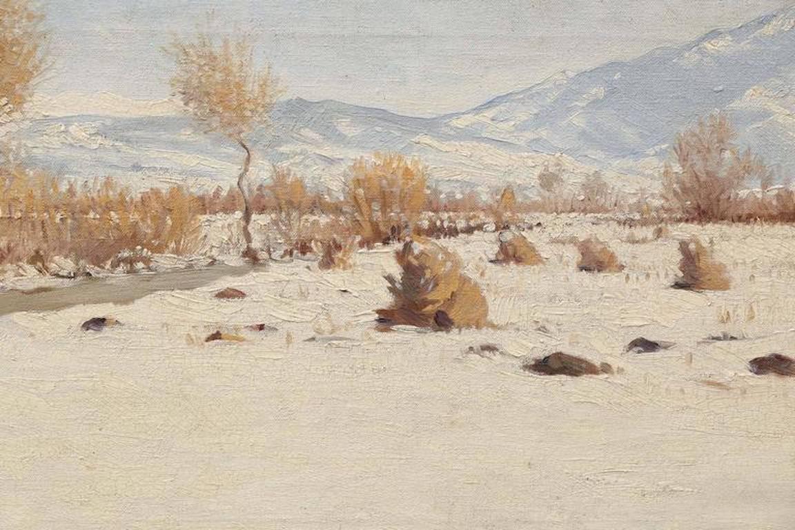 Winter Landscape - Painting by Nandor Guncser