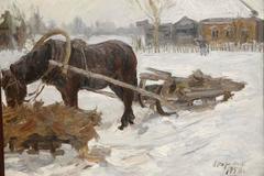 Winter. Horse is Tired