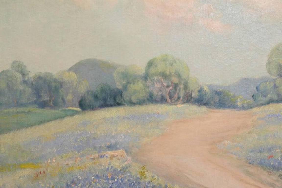 Landscape with Bluebonnets - Painting by Dawson Dawson-Watson
